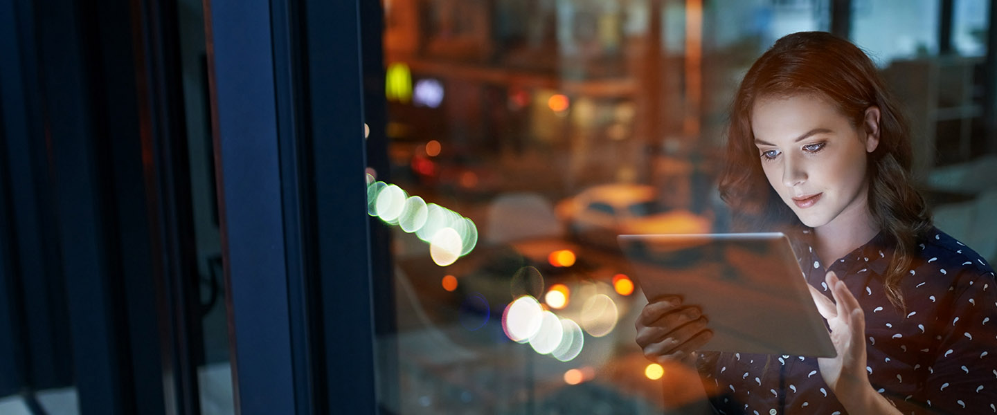 a woman with a tablet