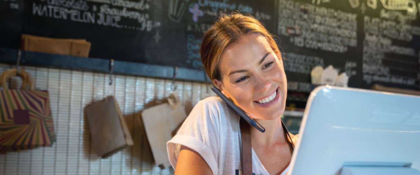 A woman talking on a mobile phone