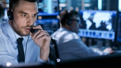 A man in a control centre